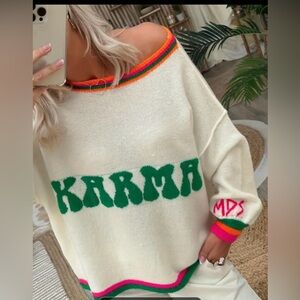 NIB KARMA throw back sweater